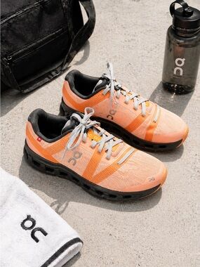 ON Cloud Running Shoes Peach Orange Gray Athletic Sneakers Size 7